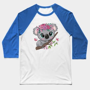 Cute Koala bear on a branch Baseball T-Shirt